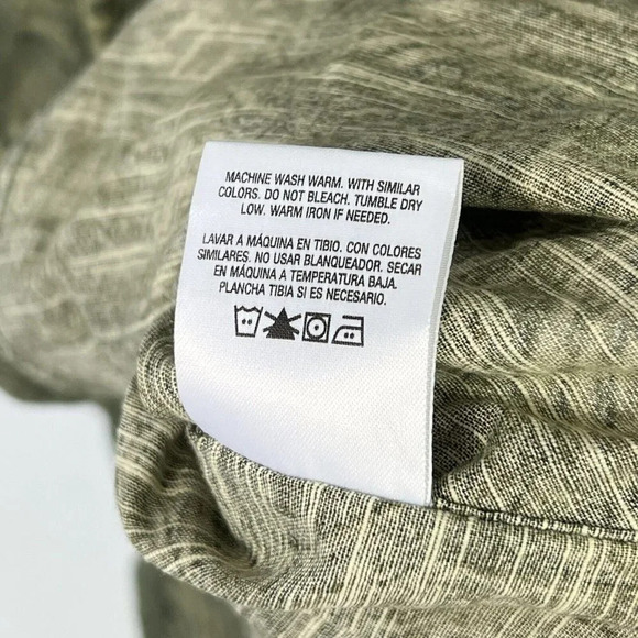 Outdoor Life Mens Button Up Shirt Size Medium Green Fern Print Tropical - Picture 7 of 8